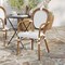 Merrick Lane Celia Stacking Thonet Bistro Style Chair with Arms, PE Rattan Seat, and Metal Frame for Indoor/Outdoor Use